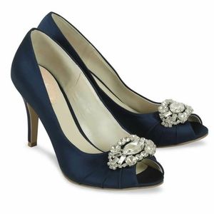 *BRAND NEW** Navy blue satin evening heels